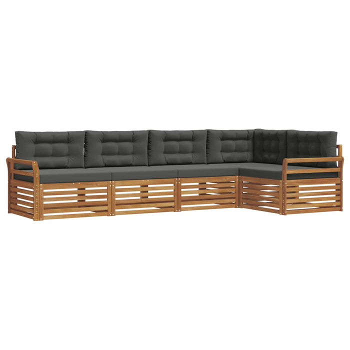 Set de canapele de exterior cu pernă 5 pcs Natural și Antracit WALTI