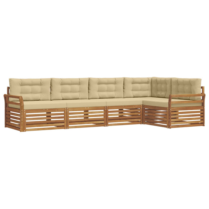 Set de canapele de exterior cu pernă 5 pcs Natural și Bej - WALTI WALTI