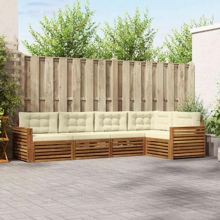 Set de canapele de exterior cu pernă 5 pcs Natural și Crem - WALTI WALTI