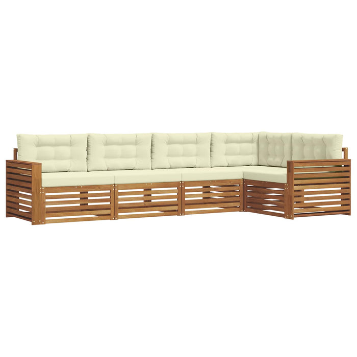 Set de canapele de exterior cu pernă 5 pcs Natural și Crem - WALTI WALTI