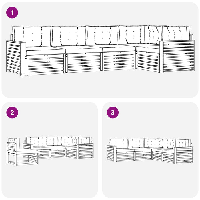 Set de canapele de exterior 16 pcs Gri natural și deschis - WALTI WALTI