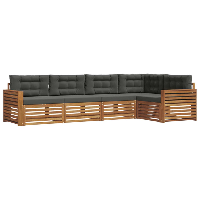Set de canapele de exterior cu pernă 5 pcs Natural și Antracit WALTI