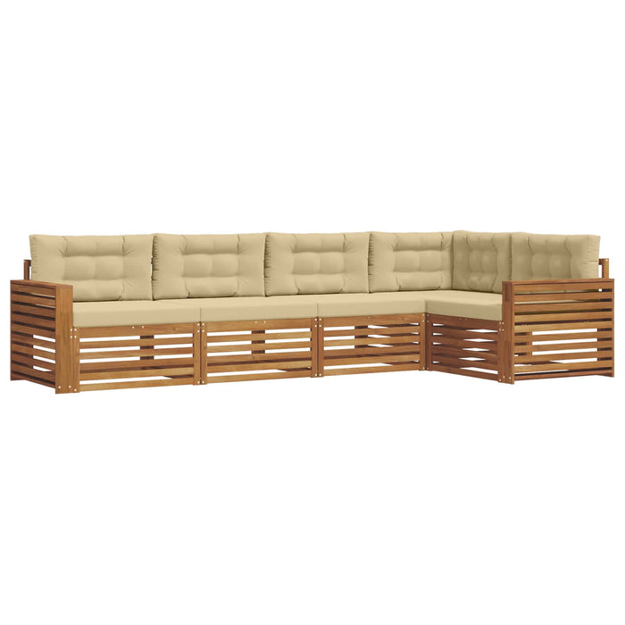 Set de canapele de exterior cu pernă 5 pcs Natural și Bej - WALTI WALTI