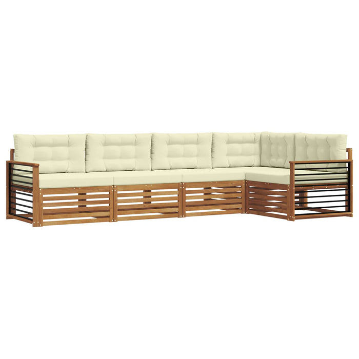 Set de canapele de exterior cu pernă 5 pcs Natural și Crem - WALTI WALTI