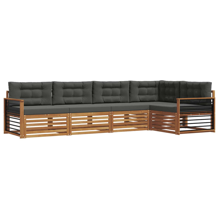 Set de canapele de exterior cu pernă 5 pcs Natural și Antracit WALTI