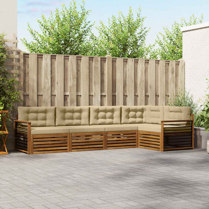 Set de canapele de exterior cu pernă 5 pcs Natural și Bej - WALTI WALTI