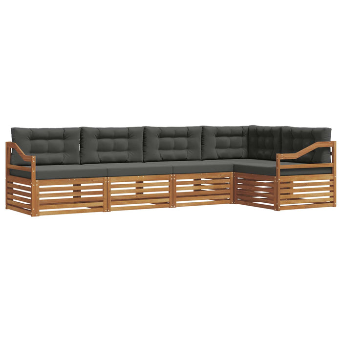 Set de canapele de exterior cu pernă 5 pcs Natural și Antracit WALTI