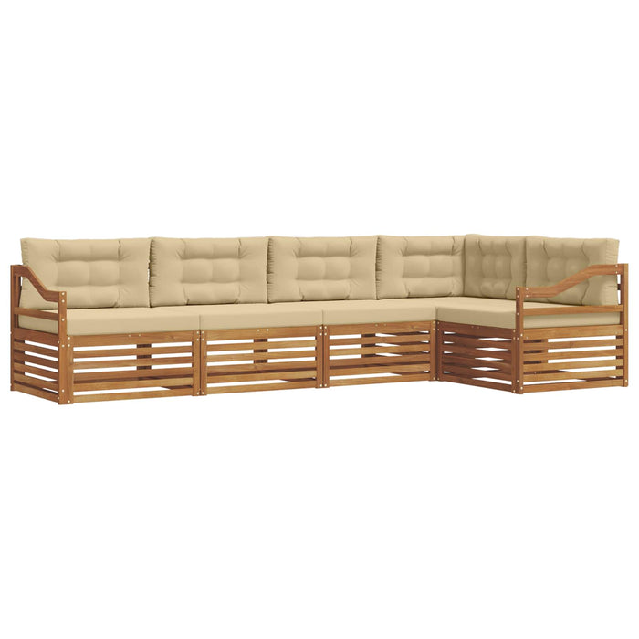 Set de canapele de exterior cu pernă 5 pcs Natural și Bej - WALTI WALTI
