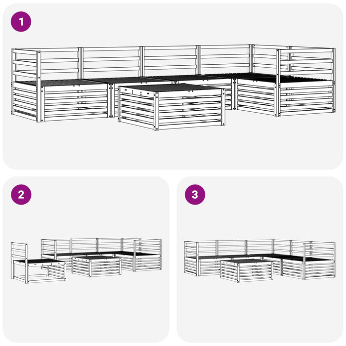 Set de canapele de exterior 6 pcs natural Lemn Solid de Acacia - WALTI WALTI