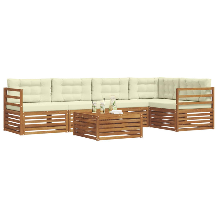 Set de canapele de exterior cu pernă 6 pcs Natural și Crem - WALTI WALTI