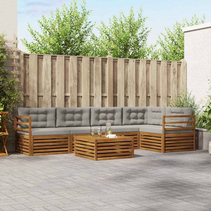 Set de canapele de exterior 6 pcs Gri natural și deschis - WALTI WALTI