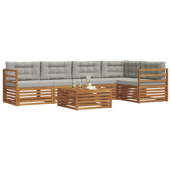 Set de canapele de exterior 6 pcs Gri natural și deschis - WALTI WALTI