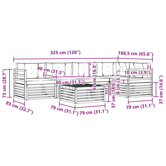 Set de canapele de exterior 6 pcs Gri natural și deschis - WALTI WALTI