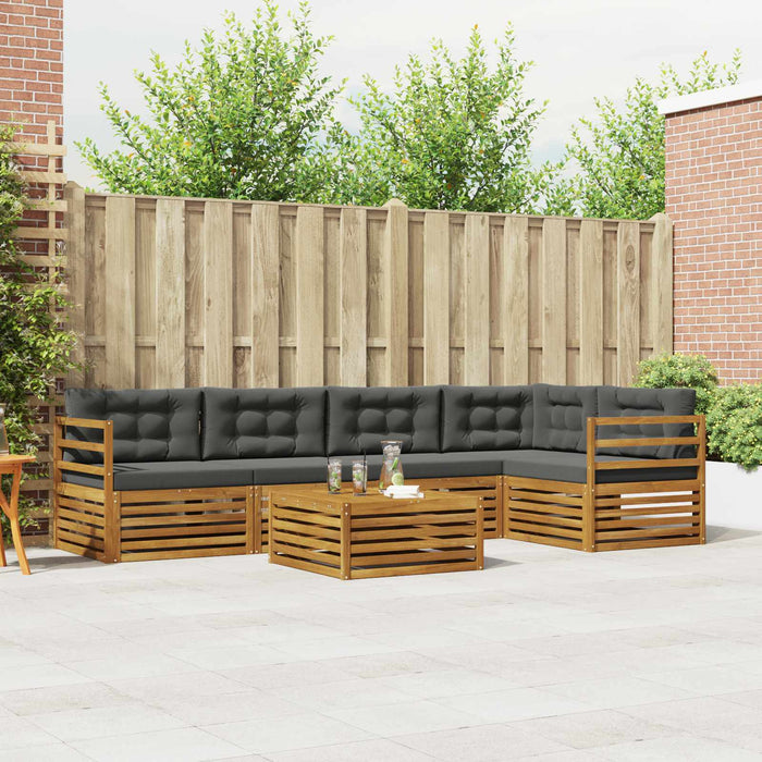 Set de canapele de exterior cu pernă 6 pcs Natural și Antracit WALTI