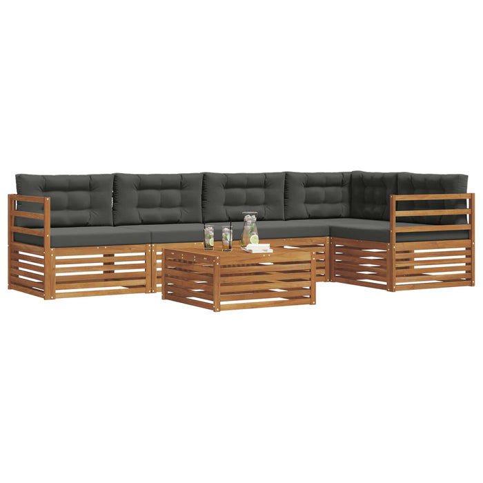 Set de canapele de exterior cu pernă 6 pcs Natural și Antracit WALTI