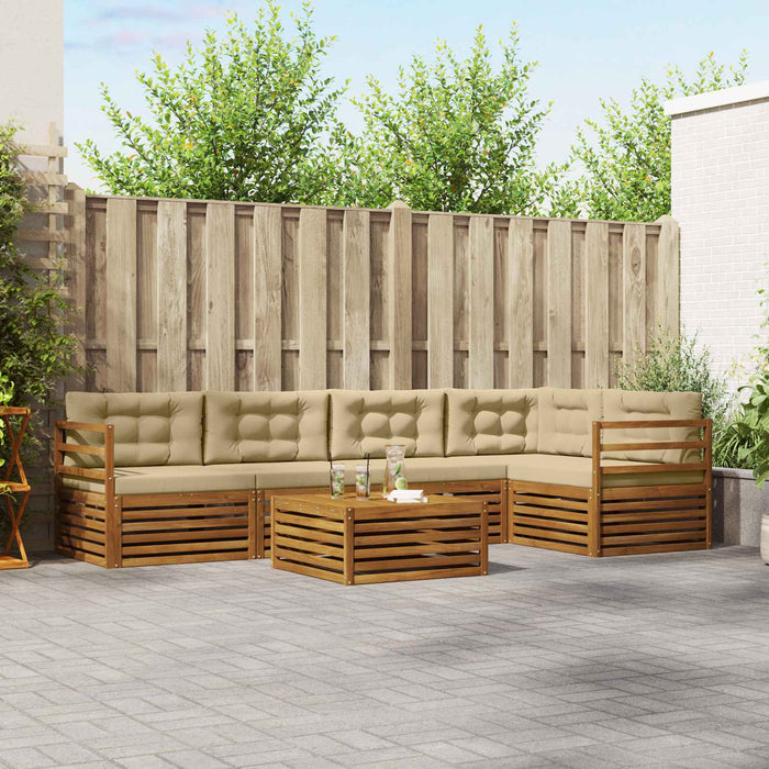 Set de canapele de exterior cu pernă 6 pcs Natural și Bej - WALTI WALTI