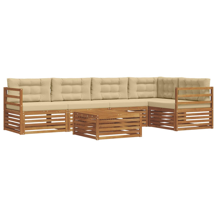 Set de canapele de exterior cu pernă 6 pcs Natural și Bej - WALTI WALTI