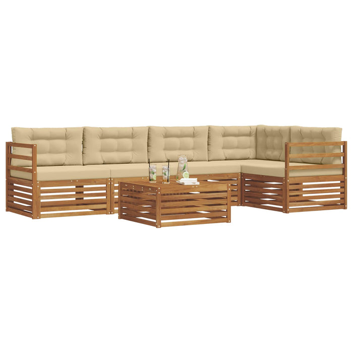 Set de canapele de exterior cu pernă 6 pcs Natural și Bej - WALTI WALTI