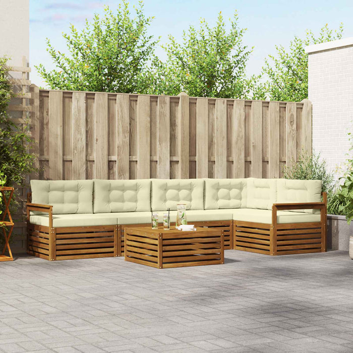 Set de canapele de exterior cu pernă 6 pcs Natural și Crem - WALTI WALTI