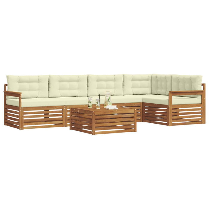 Set de canapele de exterior cu pernă 6 pcs Natural și Crem - WALTI WALTI