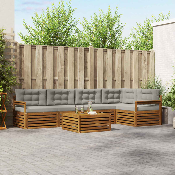 Set de canapele de exterior 6 pcs Gri natural și deschis - WALTI WALTI