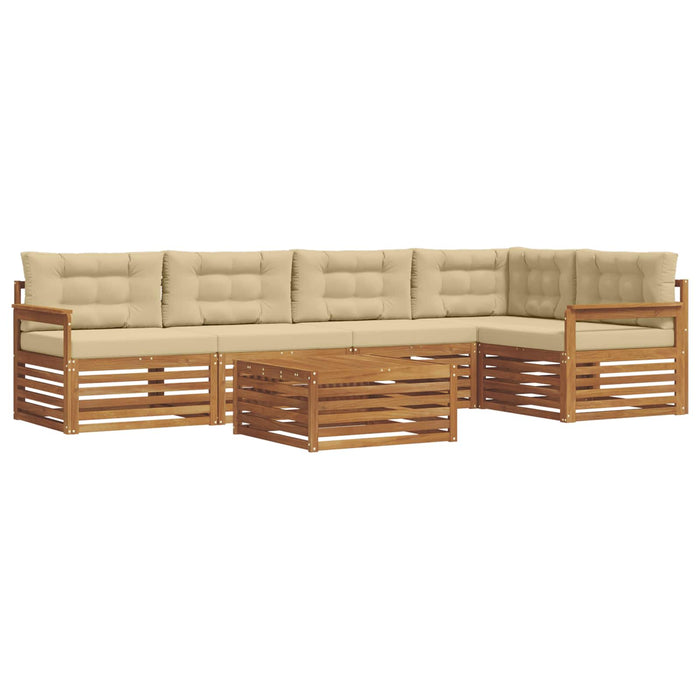 Set de canapele de exterior cu pernă 6 pcs Natural și Bej - WALTI WALTI