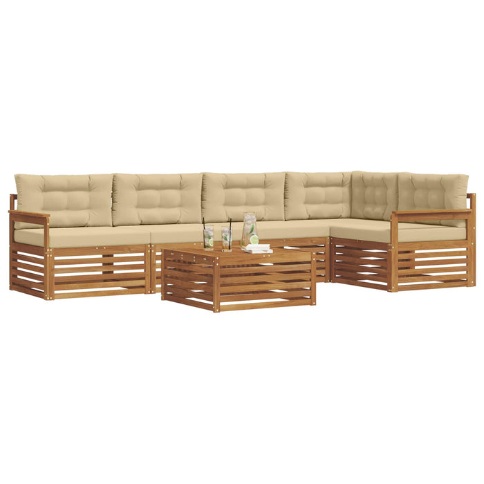 Set de canapele de exterior cu pernă 6 pcs Natural și Bej - WALTI WALTI