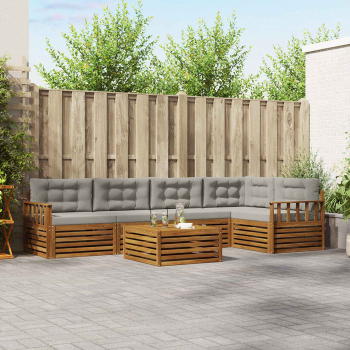 Set de canapele de exterior 6 pcs Gri natural și deschis - WALTI WALTI