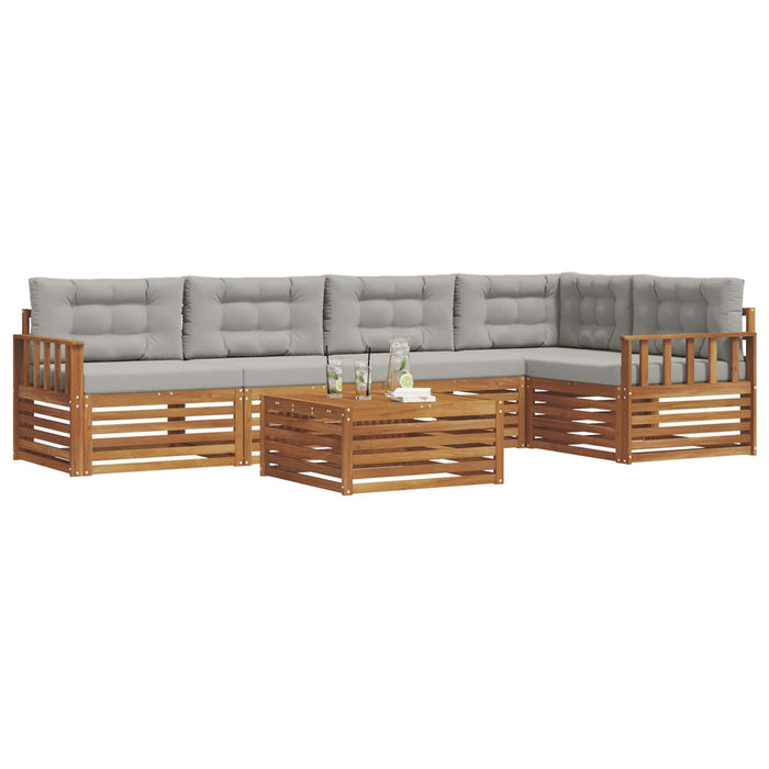 Set de canapele de exterior 6 pcs Gri natural și deschis - WALTI WALTI