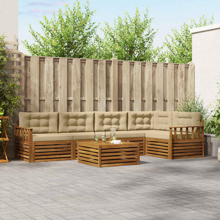 Set de canapele de exterior cu pernă 6 pcs Natural și Bej - WALTI WALTI