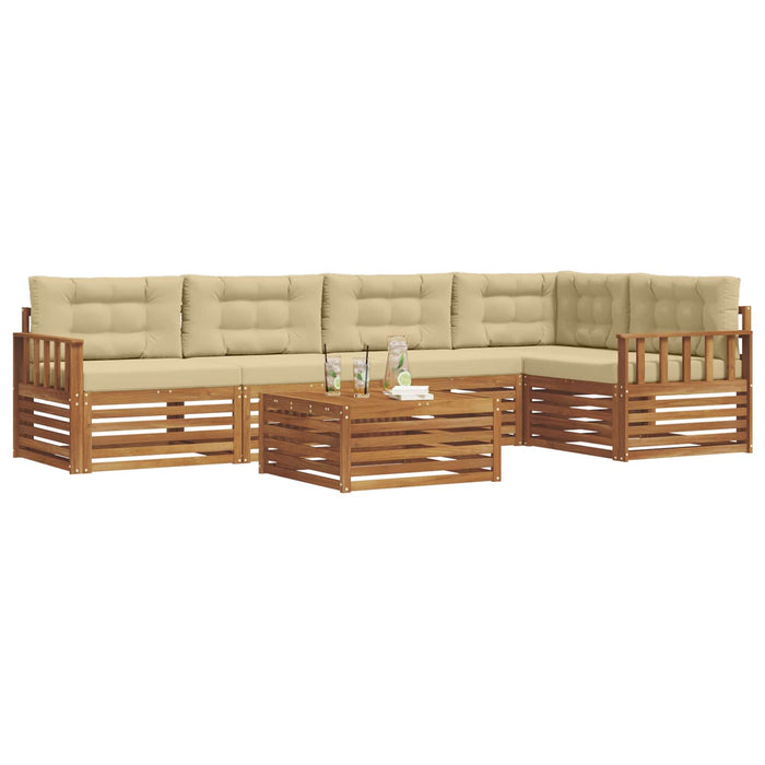 Set de canapele de exterior cu pernă 6 pcs Natural și Bej - WALTI WALTI