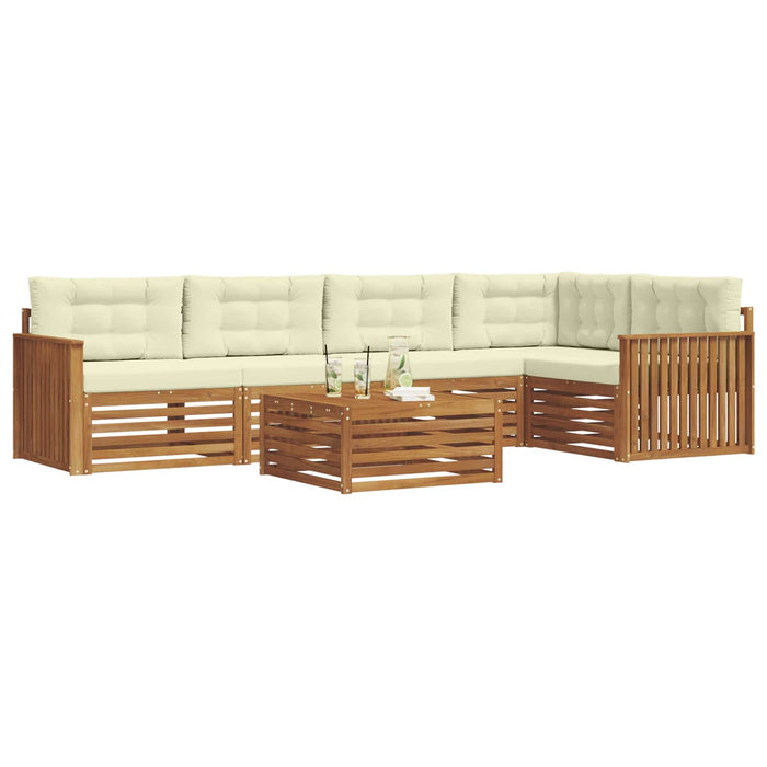 Set de canapele de exterior cu pernă 6 pcs Natural și Crem - WALTI WALTI