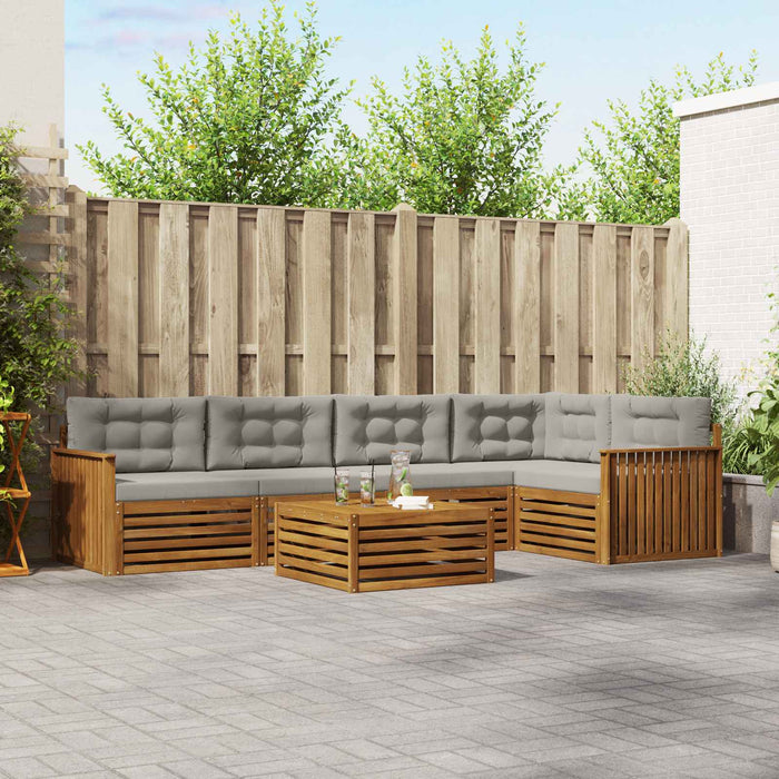 Set de canapele de exterior 6 pcs Gri natural și deschis - WALTI WALTI