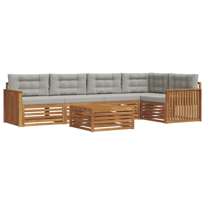 Set de canapele de exterior 6 pcs Gri natural și deschis - WALTI WALTI