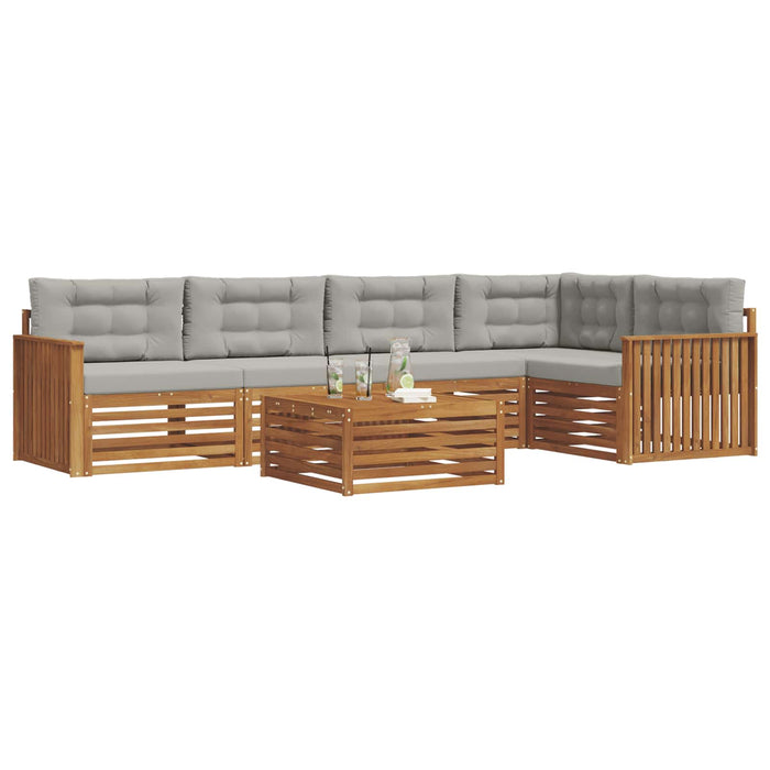 Set de canapele de exterior 6 pcs Gri natural și deschis - WALTI WALTI