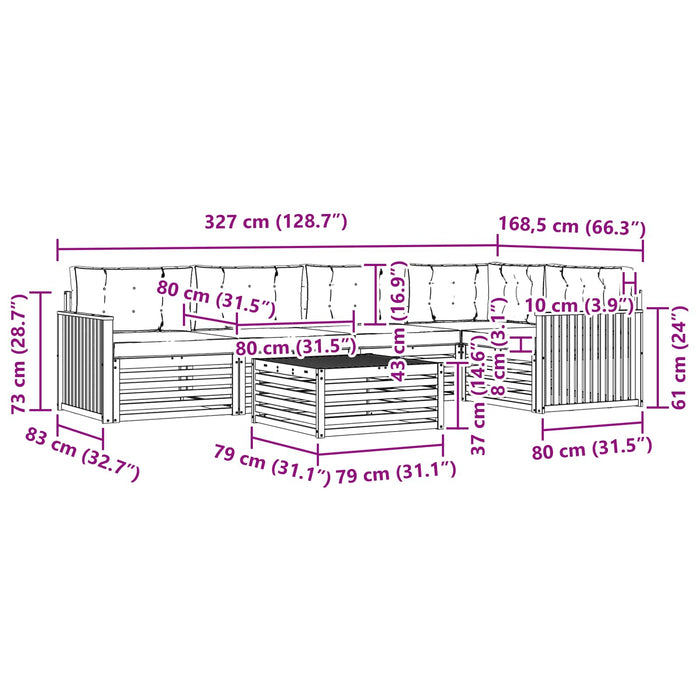 Set de canapele de exterior 6 pcs Gri natural și deschis - WALTI WALTI