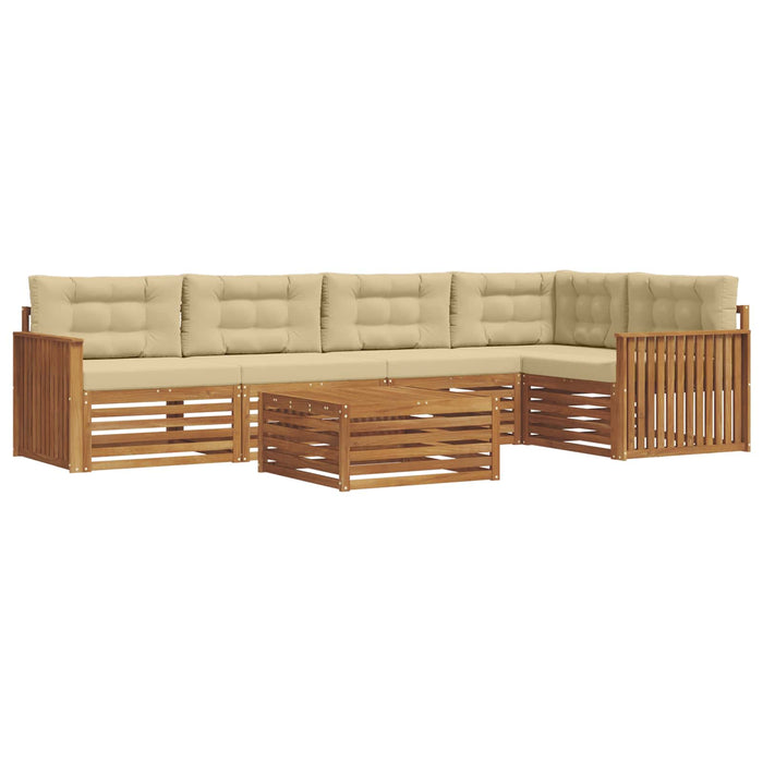 Set de canapele de exterior cu pernă 6 pcs Natural și Bej - WALTI WALTI