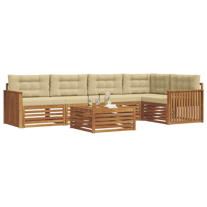 Set de canapele de exterior cu pernă 6 pcs Natural și Bej - WALTI WALTI