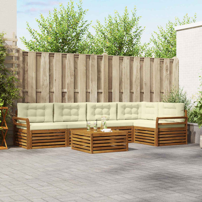 Set de canapele de exterior cu pernă 6 pcs Natural și Crem - WALTI WALTI