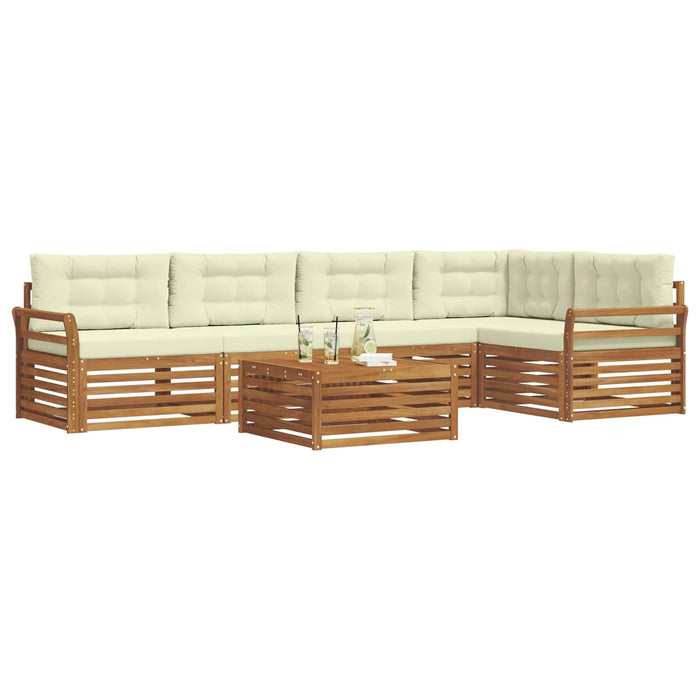Set de canapele de exterior cu pernă 6 pcs Natural și Crem - WALTI WALTI