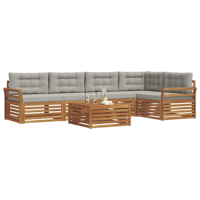 Set de canapele de exterior 6 pcs Gri natural și deschis - WALTI WALTI