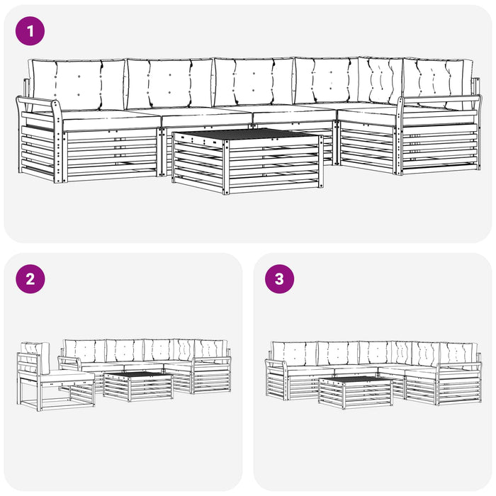 Set de canapele de exterior 6 pcs Gri natural și deschis - WALTI WALTI