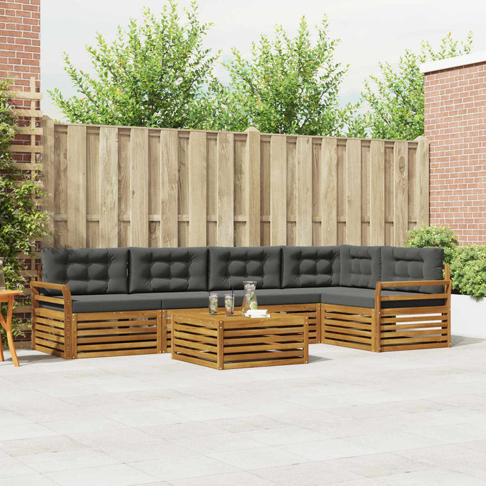 Set de canapele de exterior cu pernă 6 pcs Natural și Antracit WALTI