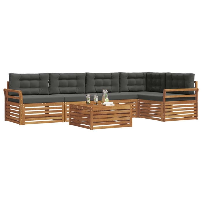 Set de canapele de exterior cu pernă 6 pcs Natural și Antracit WALTI