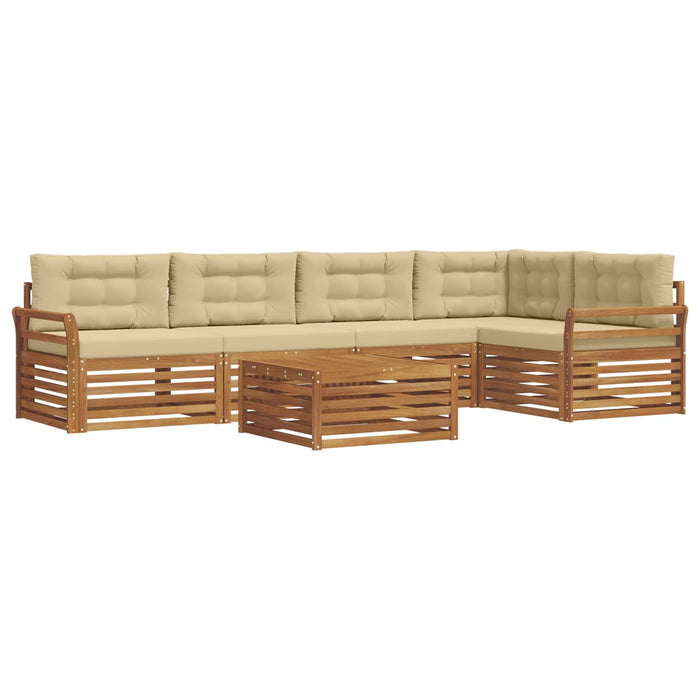 Set de canapele de exterior cu pernă 6 pcs Natural și Bej - WALTI WALTI