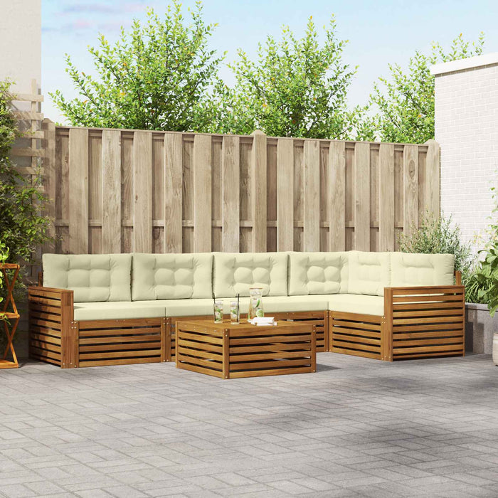 Set de canapele de exterior cu pernă 6 pcs Natural și Crem - WALTI WALTI