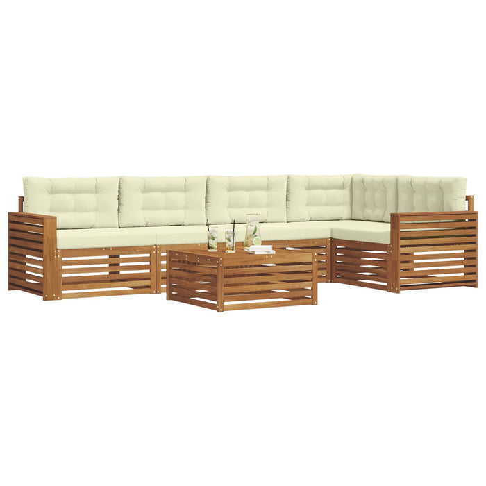 Set de canapele de exterior cu pernă 6 pcs Natural și Crem - WALTI WALTI