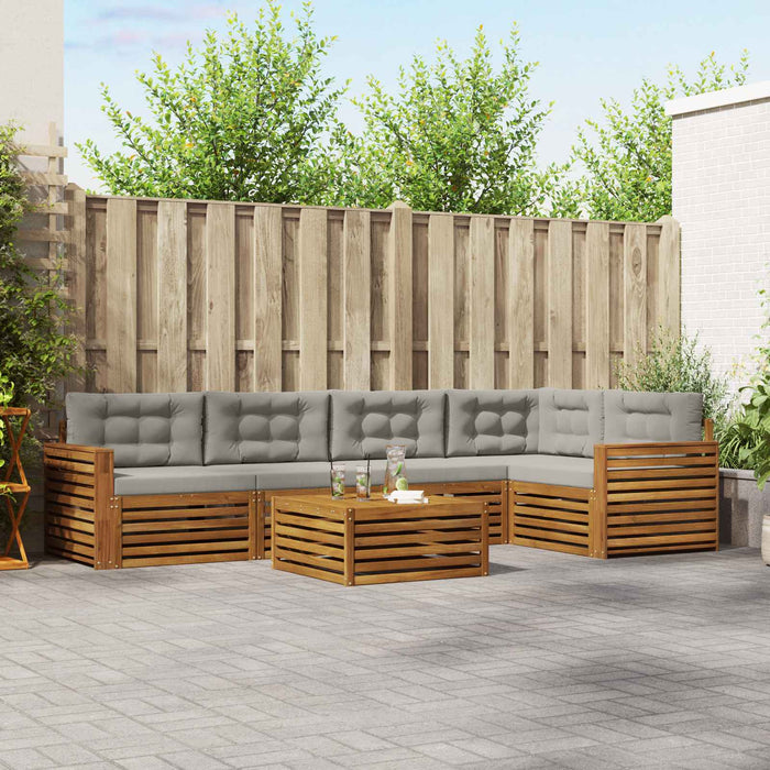 Set de canapele de exterior 6 pcs Gri natural și deschis - WALTI WALTI