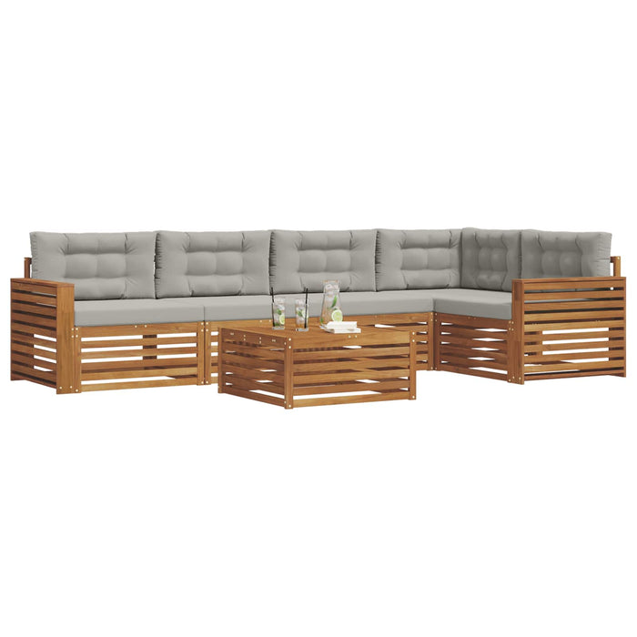 Set de canapele de exterior 6 pcs Gri natural și deschis - WALTI WALTI