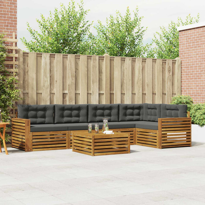 Set de canapele de exterior cu pernă 6 pcs Natural și Antracit WALTI